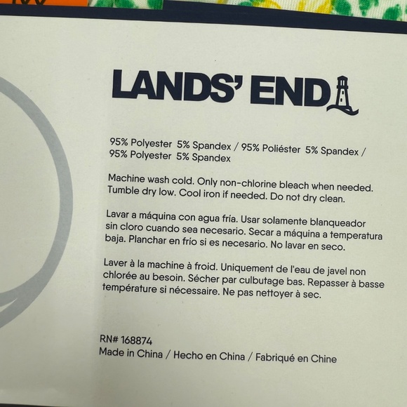 Lands End Knit Short Pajama Set Women XXL NEW Yellow Floral 2 Piece Soft Stretch - Picture 6 of 7